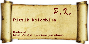 Pittik Kolombina névjegykártya